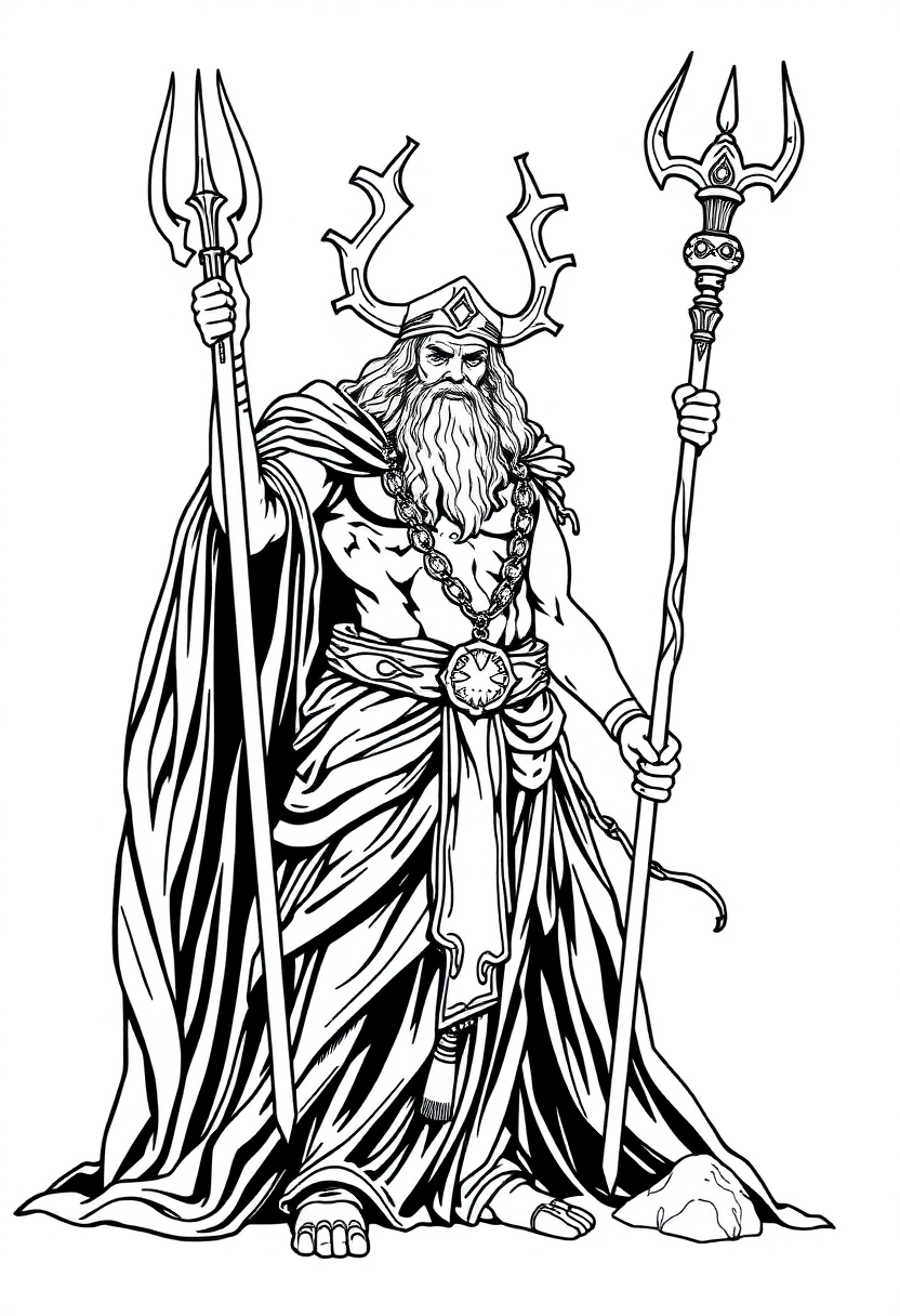 Hades Underworld God coloring page, free printable