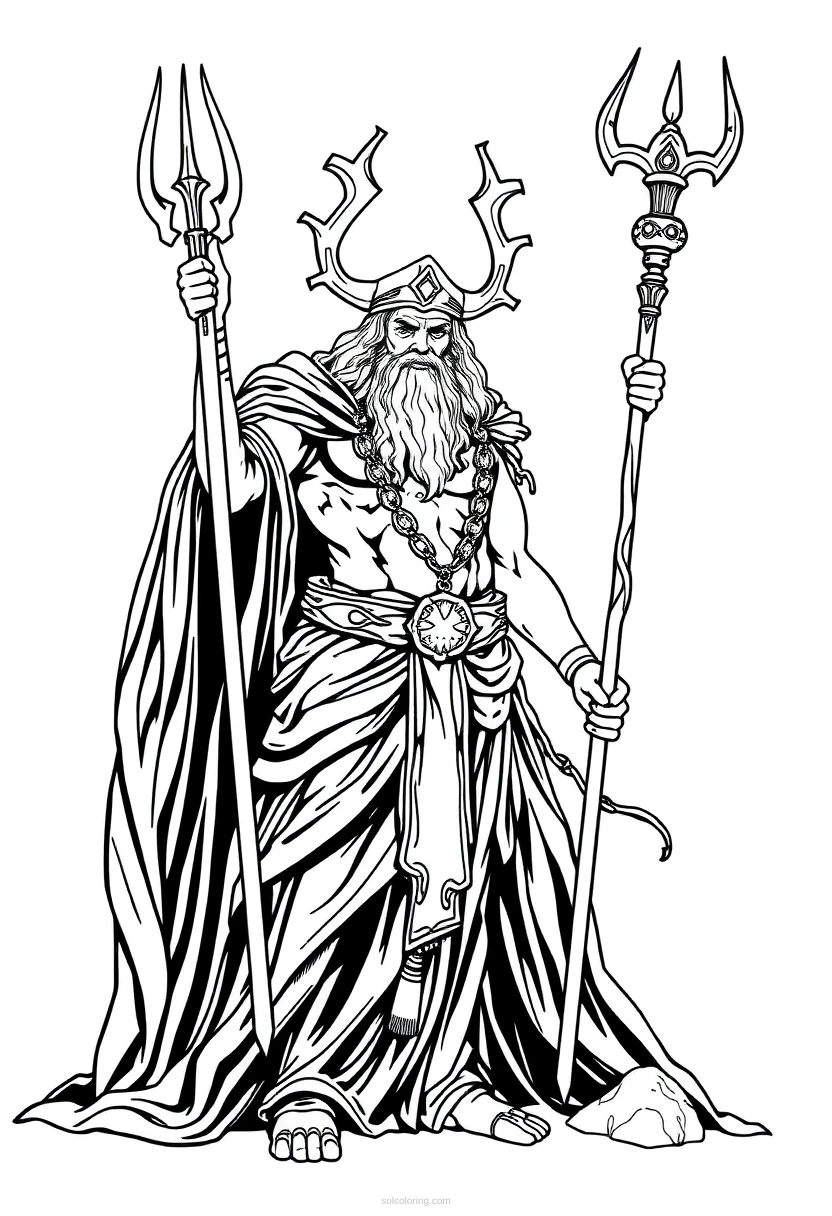 Hades Underworld God coloring page for kids