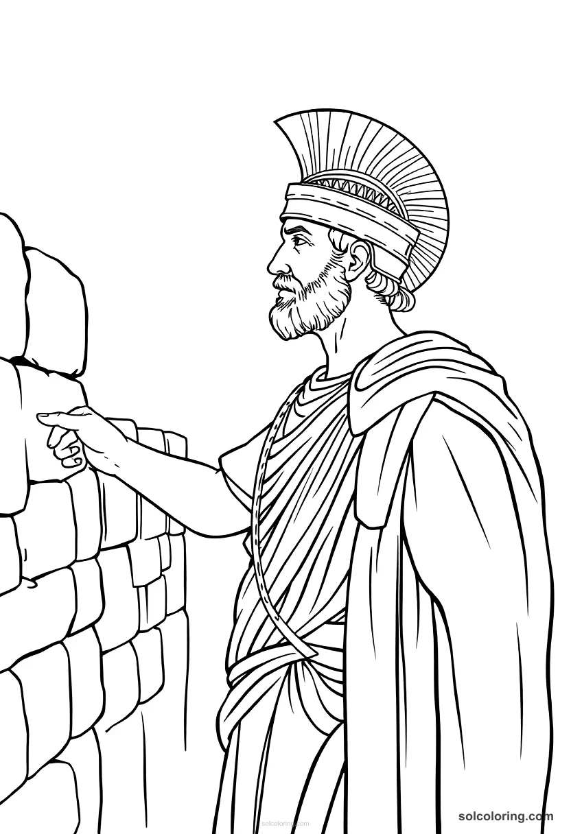 Hadrian Inspecting The Wall coloring pages