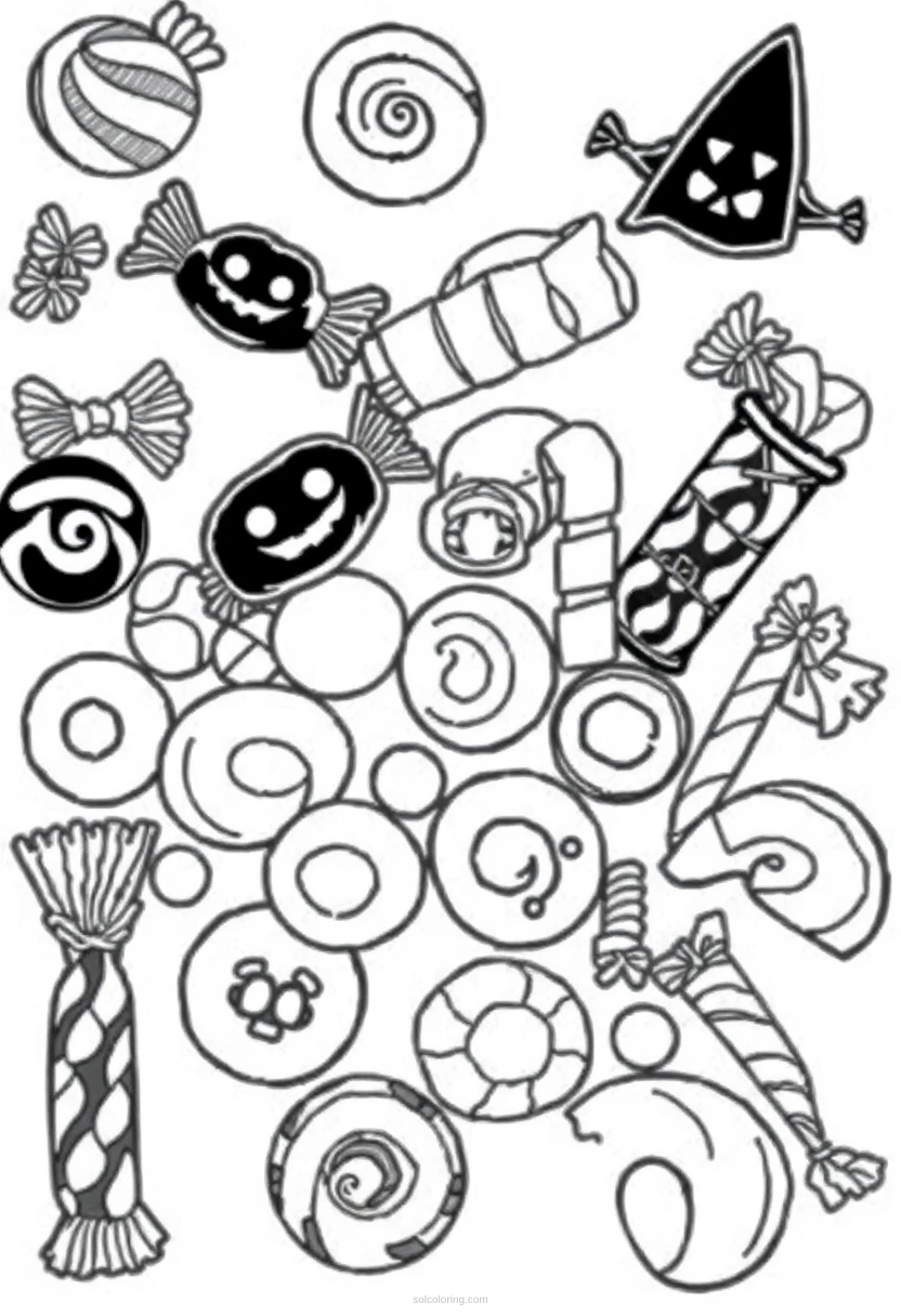 Halloween Candy Assortment coloring pages
