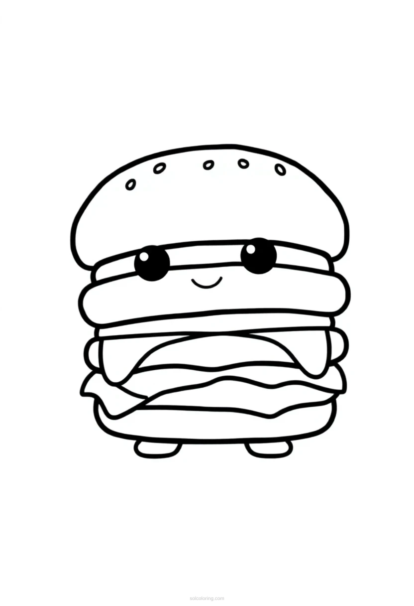 Hamburger coloring page for kids