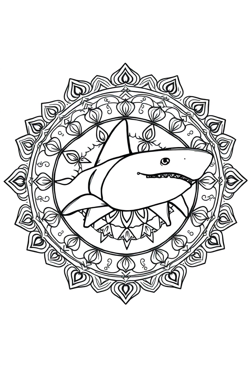 Hammerhead Shark coloring page, free printable