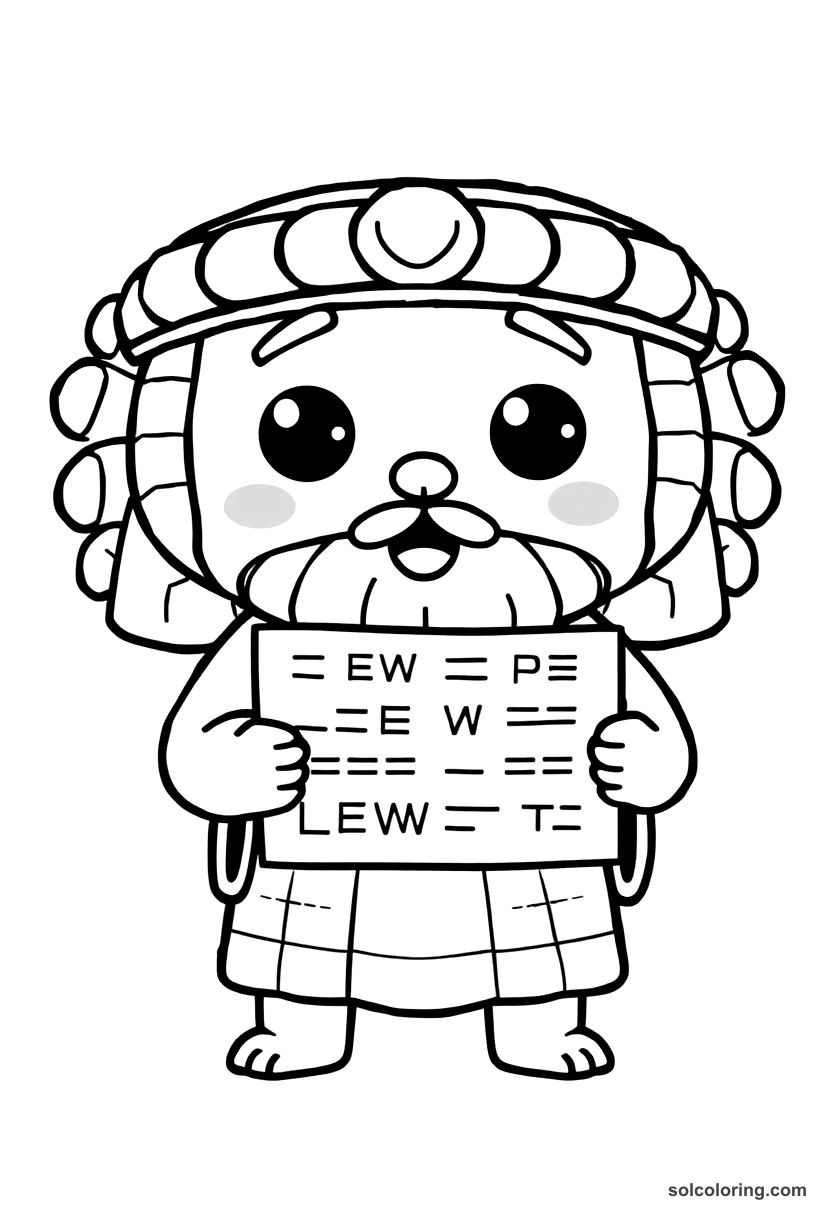 Cute Cartoon Hammurabi Receiving the Code of Laws coloring page, free printable cute cartoon style