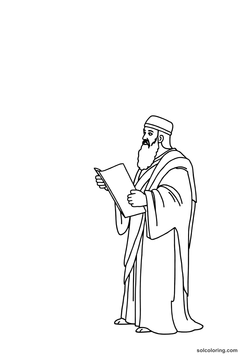 Simple Hammurabi Receiving the Code of Laws coloring page, free printable simple style