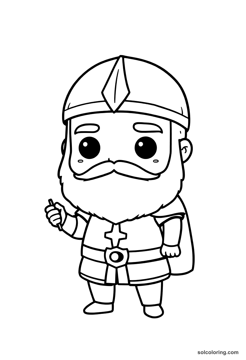 Chibi Harald Bluetooth Uniting Denmark coloring page, free printable chibi style