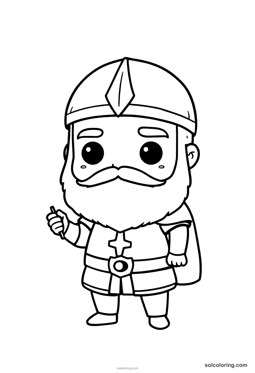 Chibi Harald Bluetooth Uniting Denmark chibi coloring page for kids