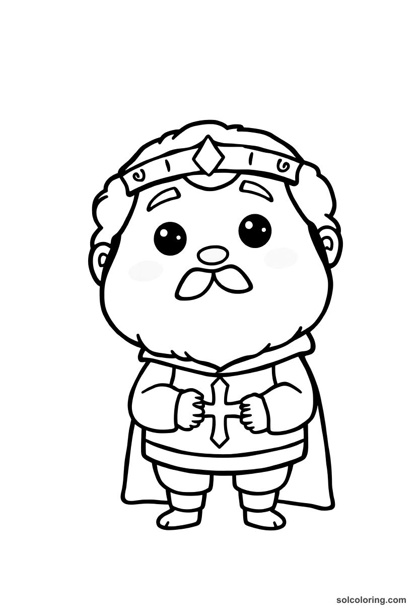 Cute Cartoon Harald Bluetooth Uniting Denmark coloring page, free printable cute cartoon style