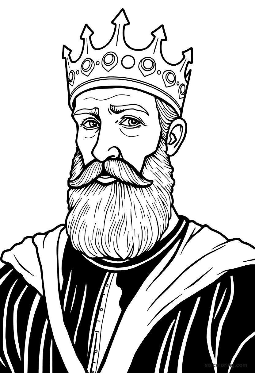 Harald Bluetooth Uniting Denmark coloring page, free printable detailed style