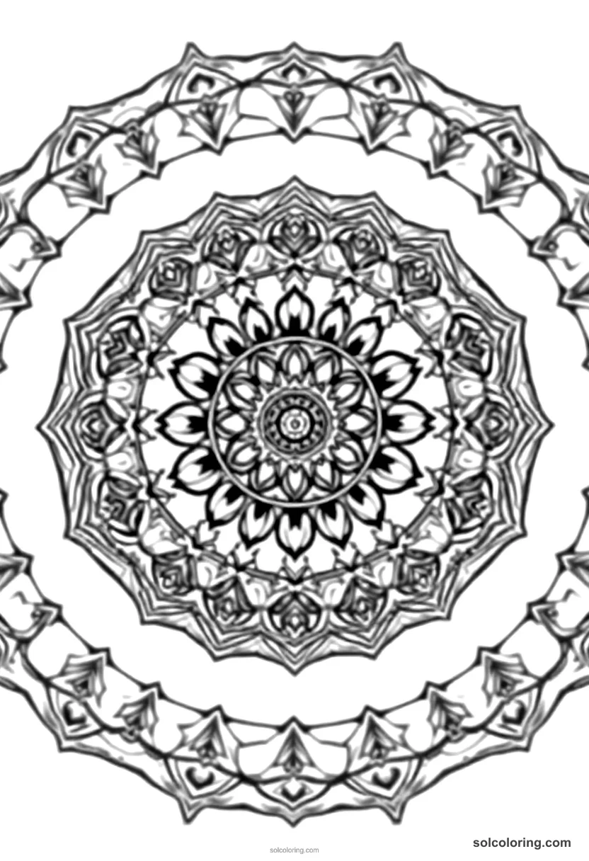 Mandala Harald Bluetooth Uniting Denmark mandala coloring page for kids