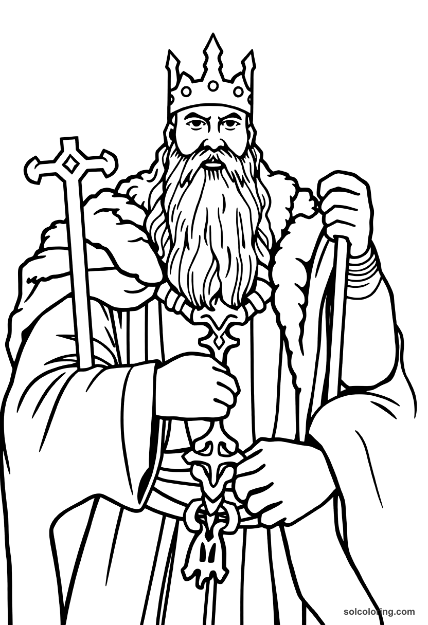 Simple Harald Bluetooth Uniting Denmark coloring page, free printable simple style
