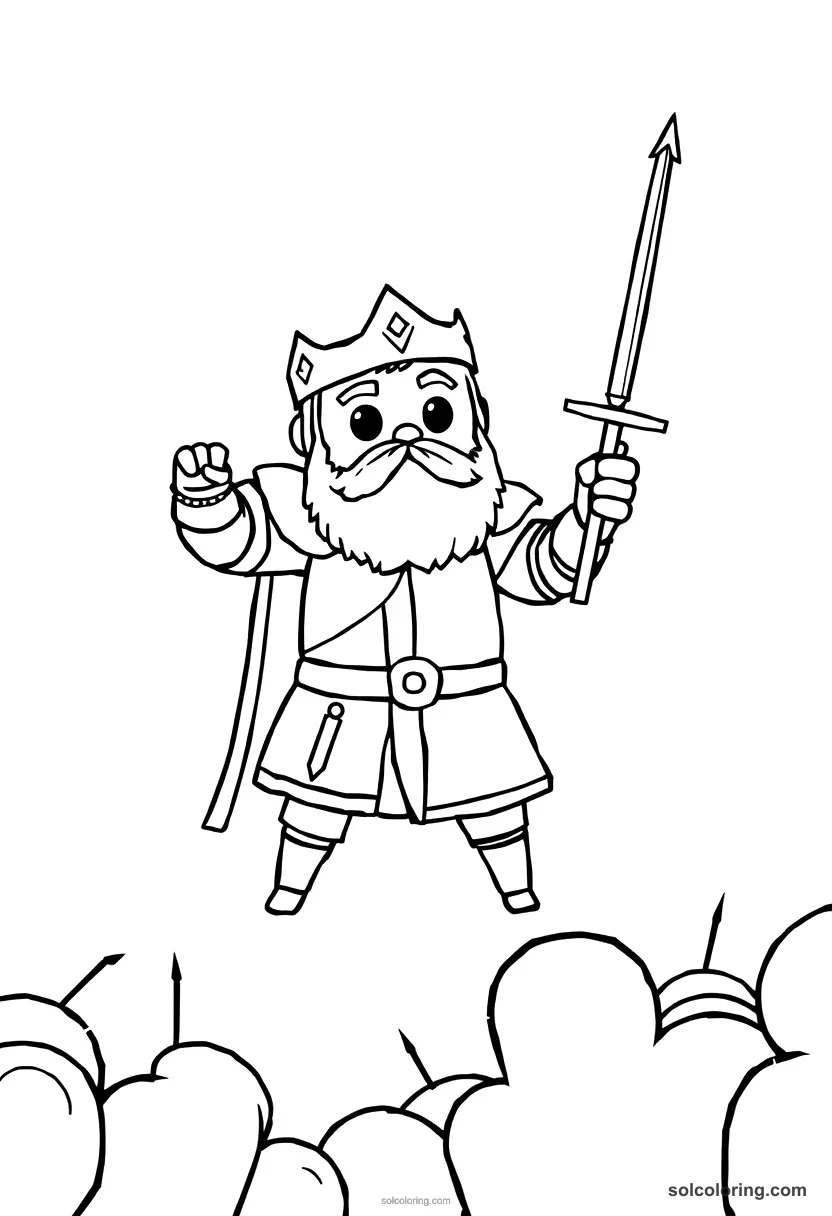 Cute Cartoon Harald Hardrada at the Battle of Stamford Bridge cute cartoon coloring page for kids