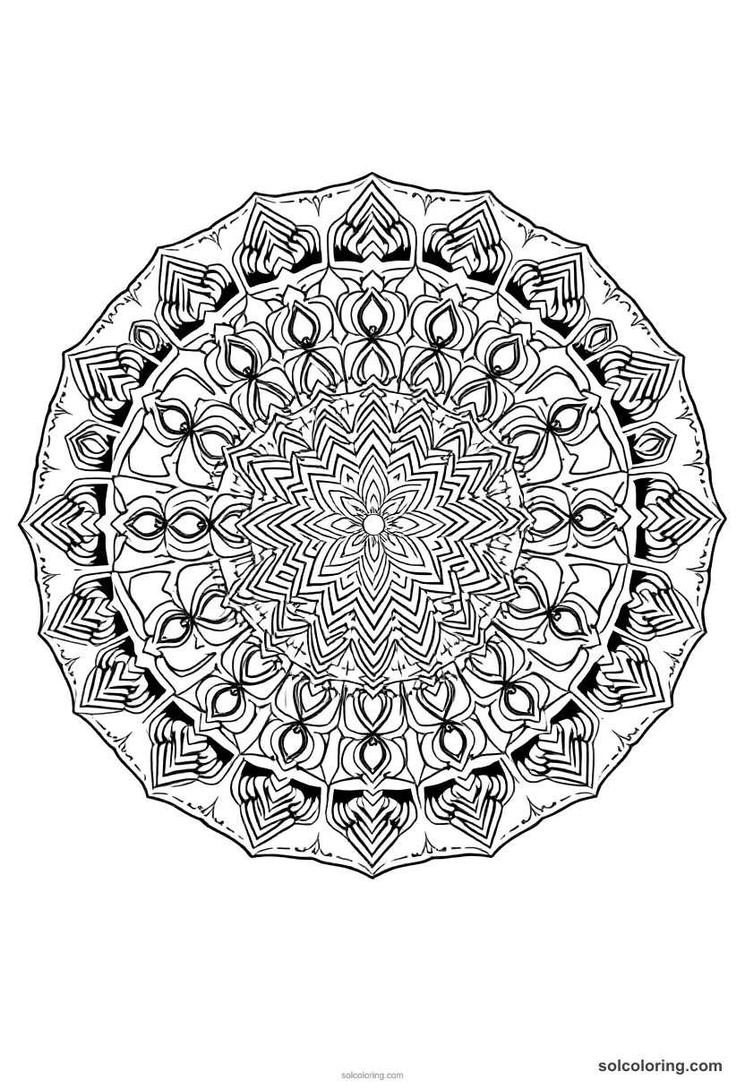 Mandala Harald Hardrada at the Battle of Stamford Bridge mandala coloring page for kids