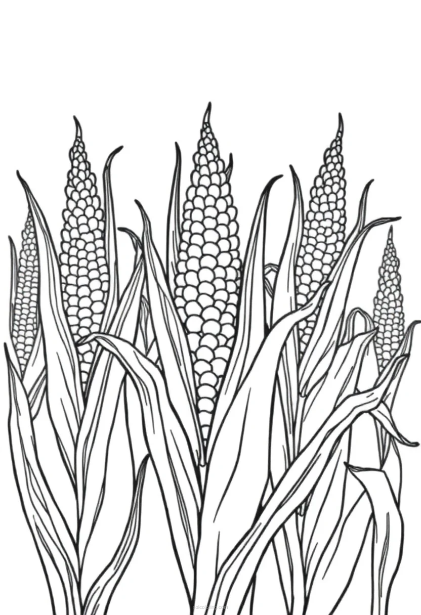 Harvest Corn Stalks coloring pages