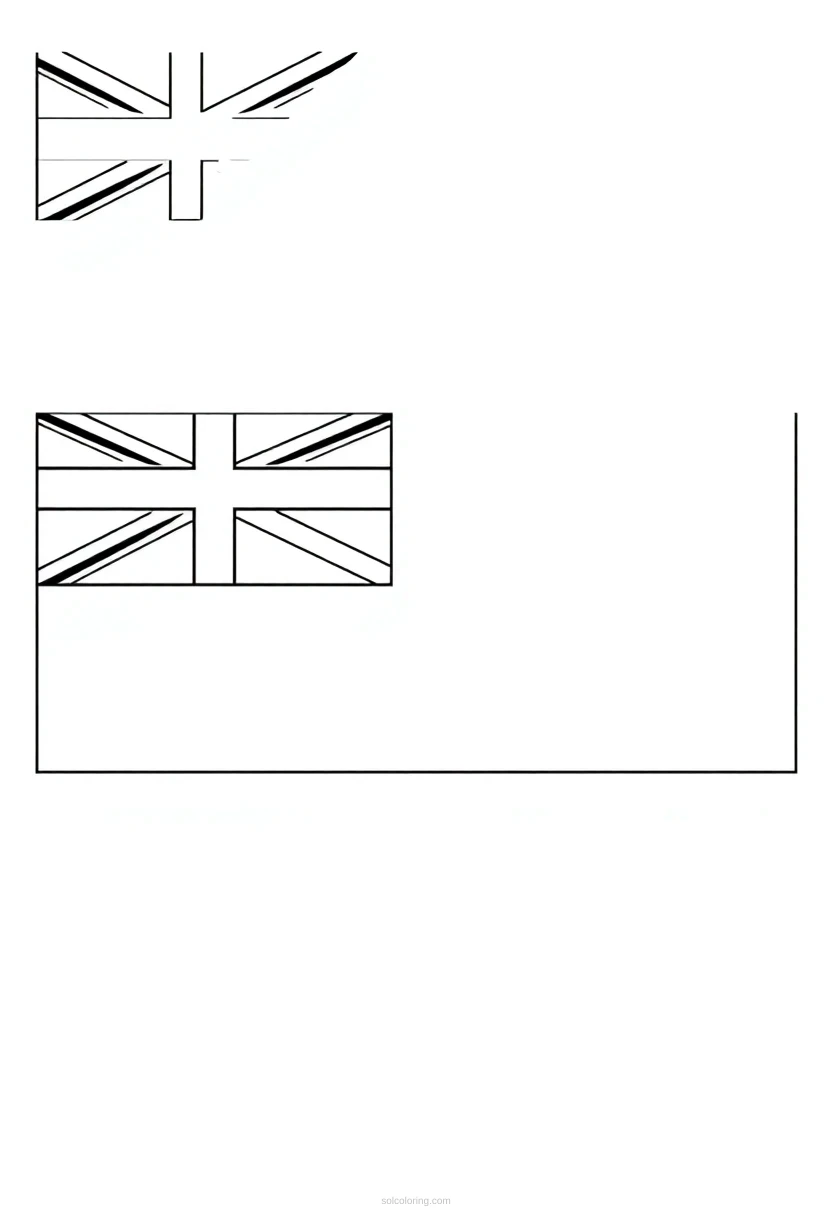 Hawaii State Flag coloring page for kids