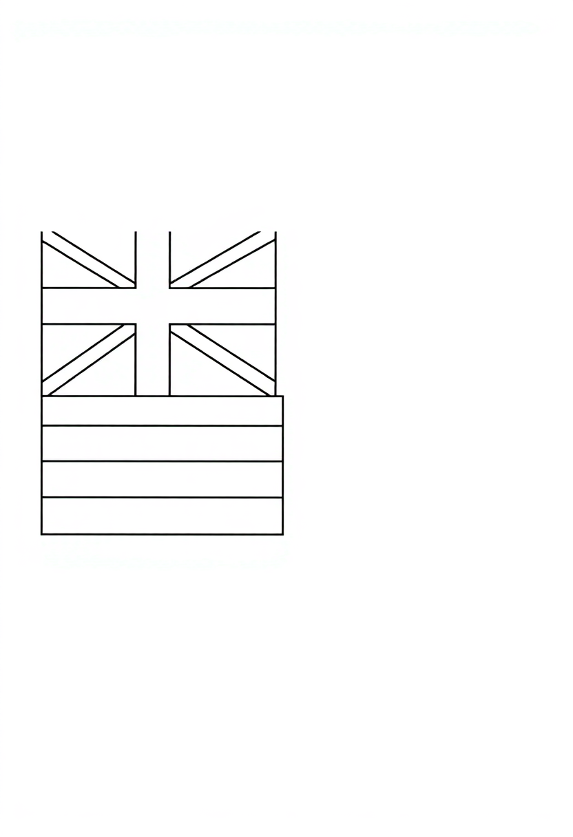 Hawaii State Flag coloring page, free printable
