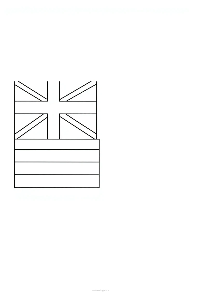 Hawaii State Flag coloring page for kids
