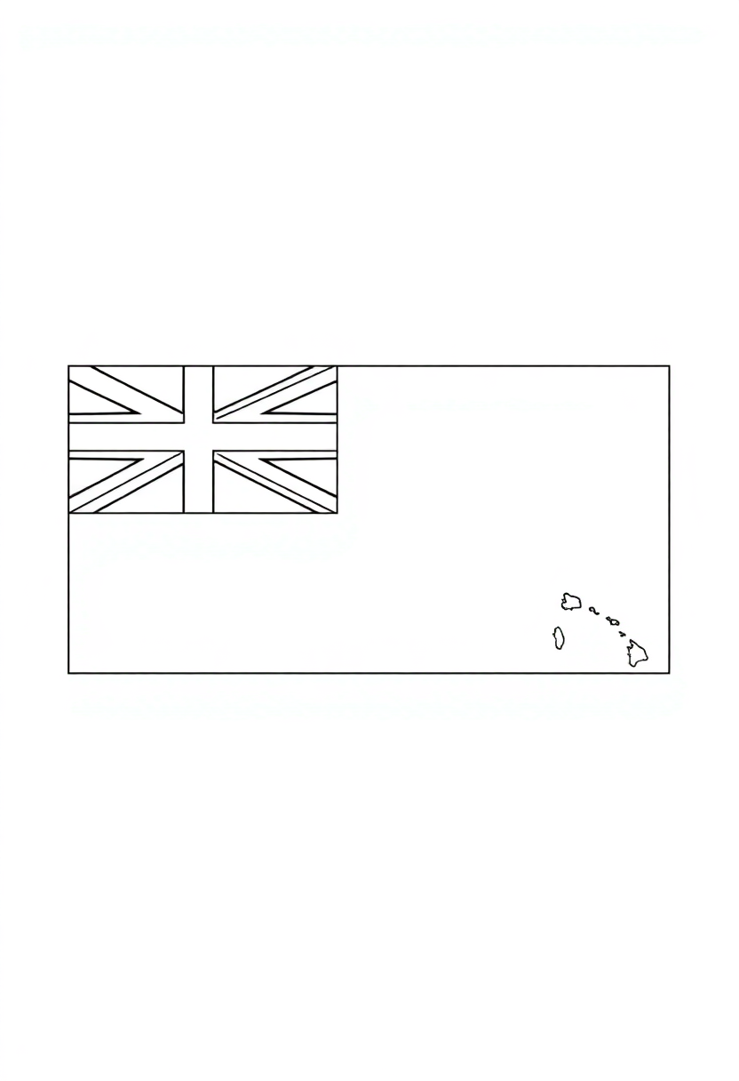Hawaii State Flag coloring page, free printable