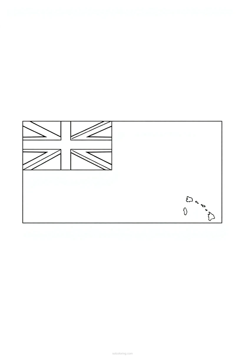 Hawaii State Flag coloring page for kids