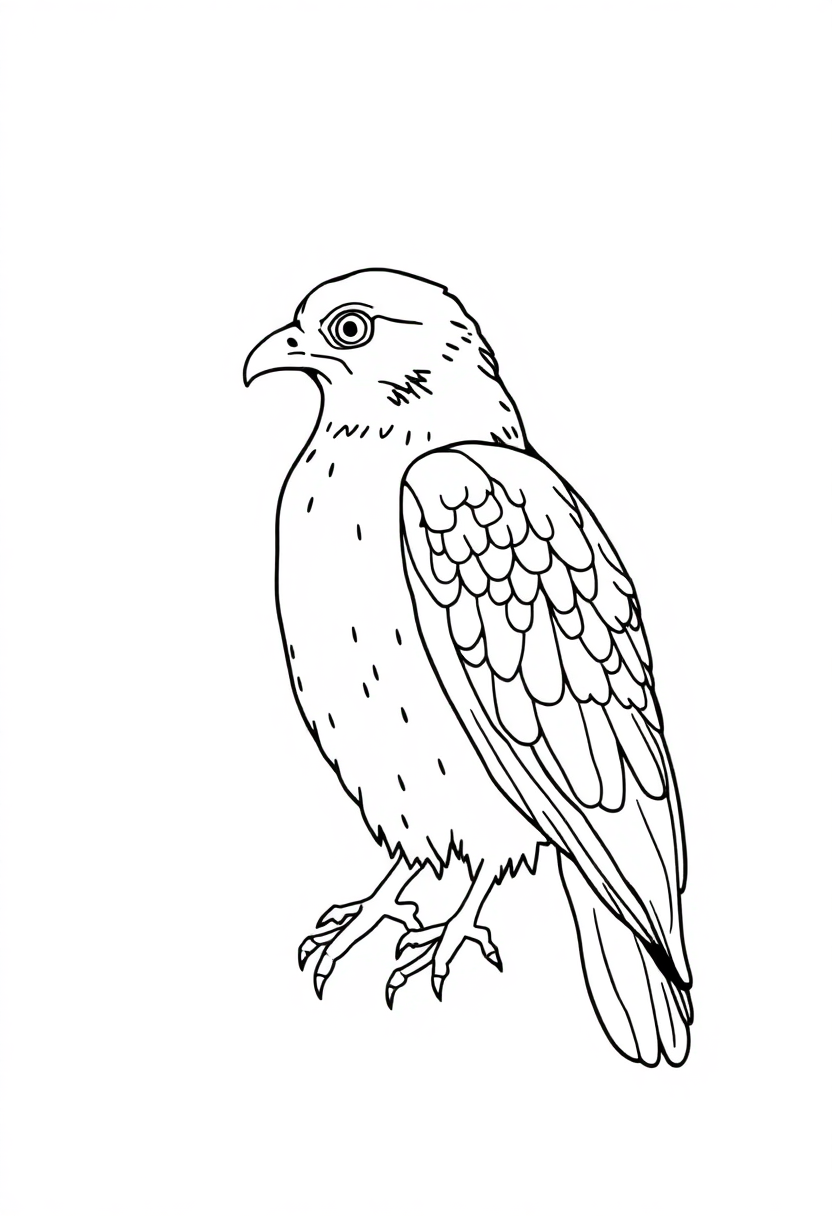 Hawk coloring page, free printable