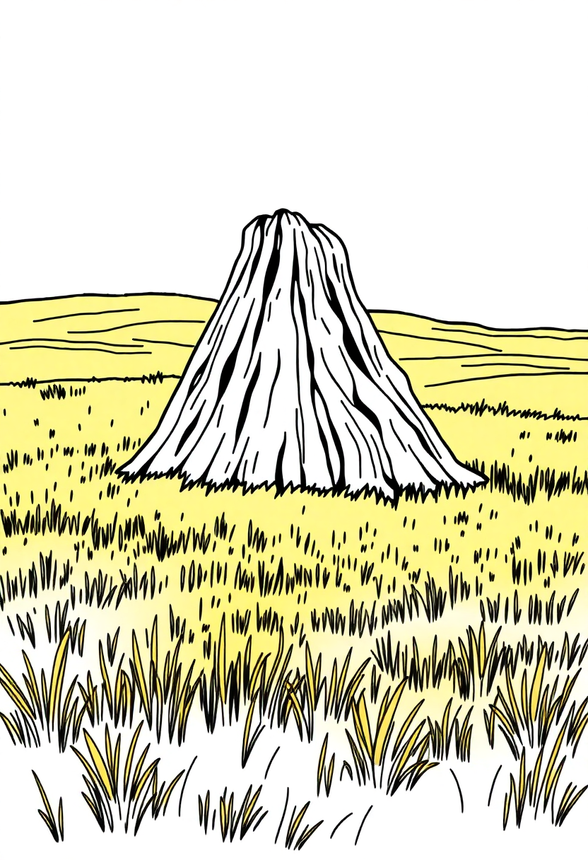 Haystack in Golden Field coloring page, free printable