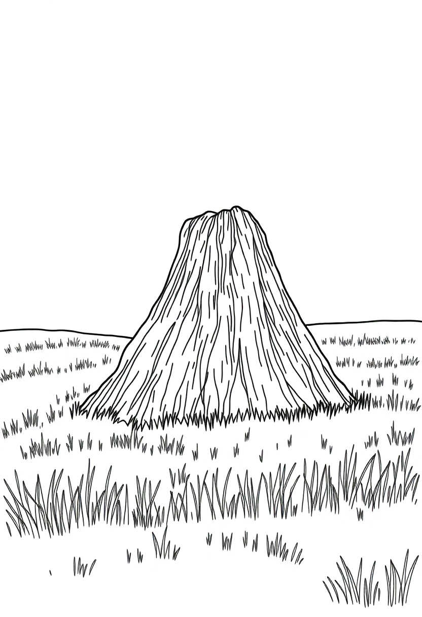 Haystack in Golden Field coloring page, free printable