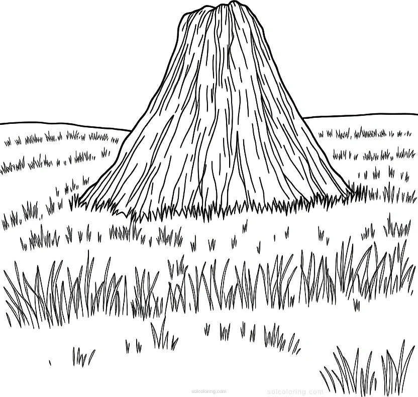 Haystack in Golden Field coloring page for kids