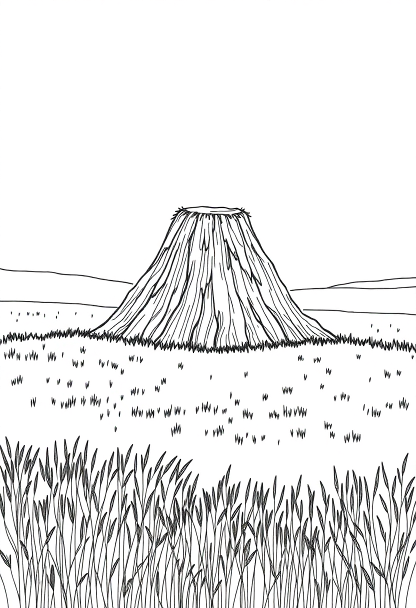 Haystack in Golden Field coloring page, free printable