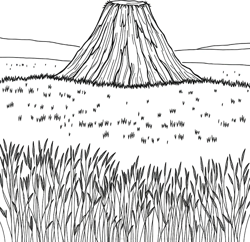 Haystack in Golden Field coloring page for kids