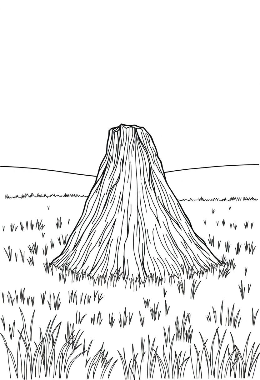 Haystack In Golden Field coloring pages
