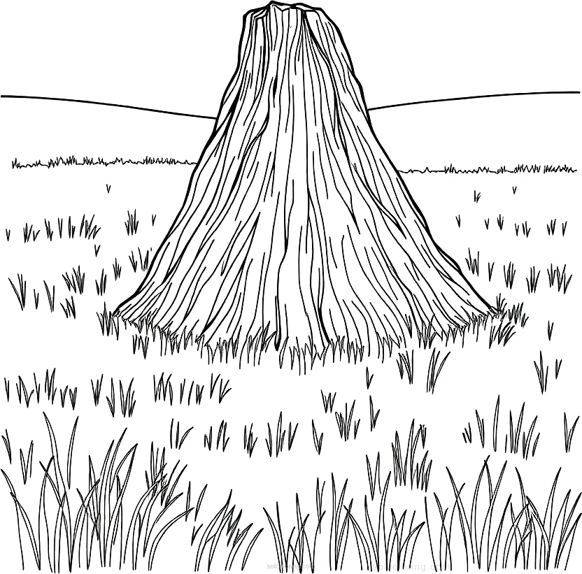 Haystack In Golden Field coloring pages