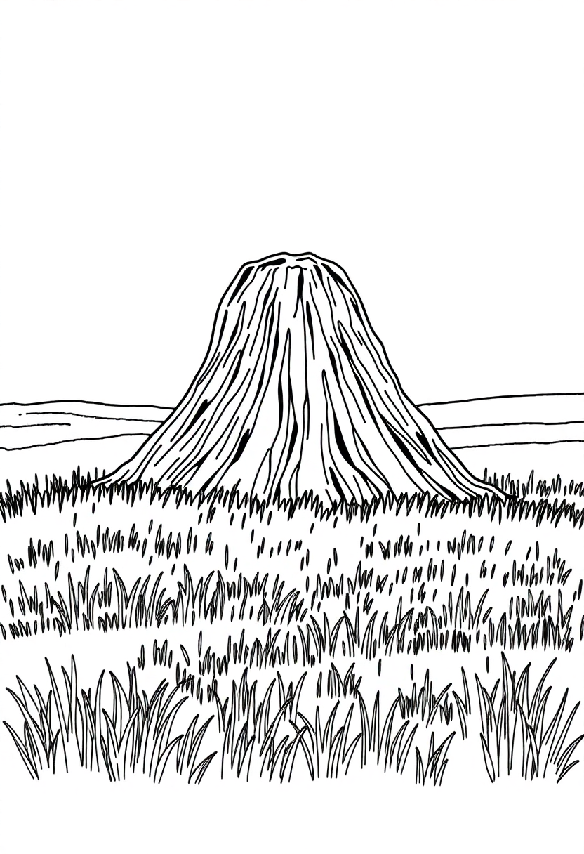 Haystack in Golden Field coloring page, free printable