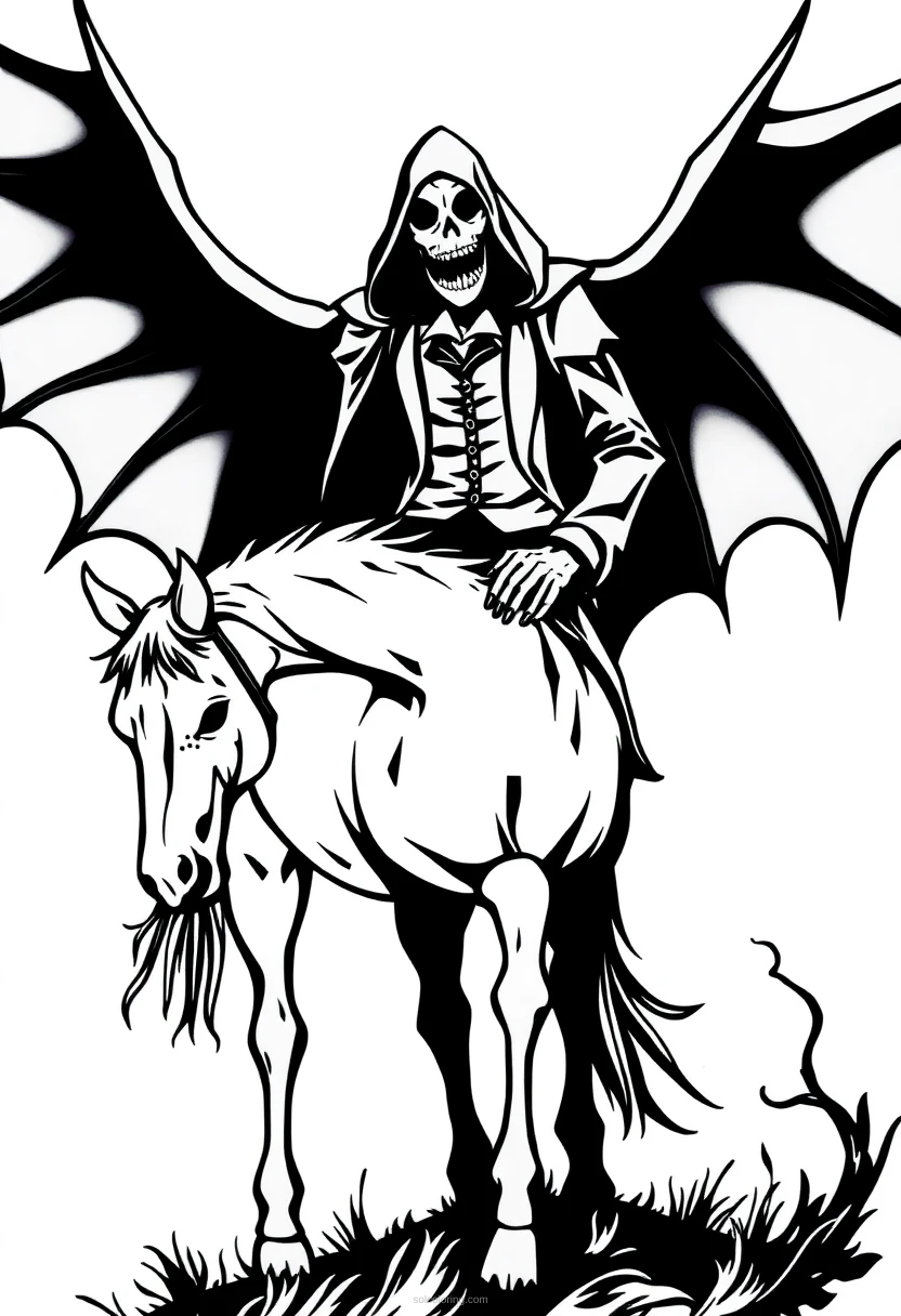Headless Horseman coloring page for kids