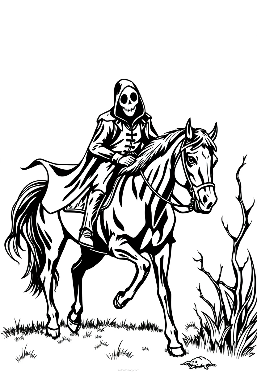 Headless Horseman coloring page for kids