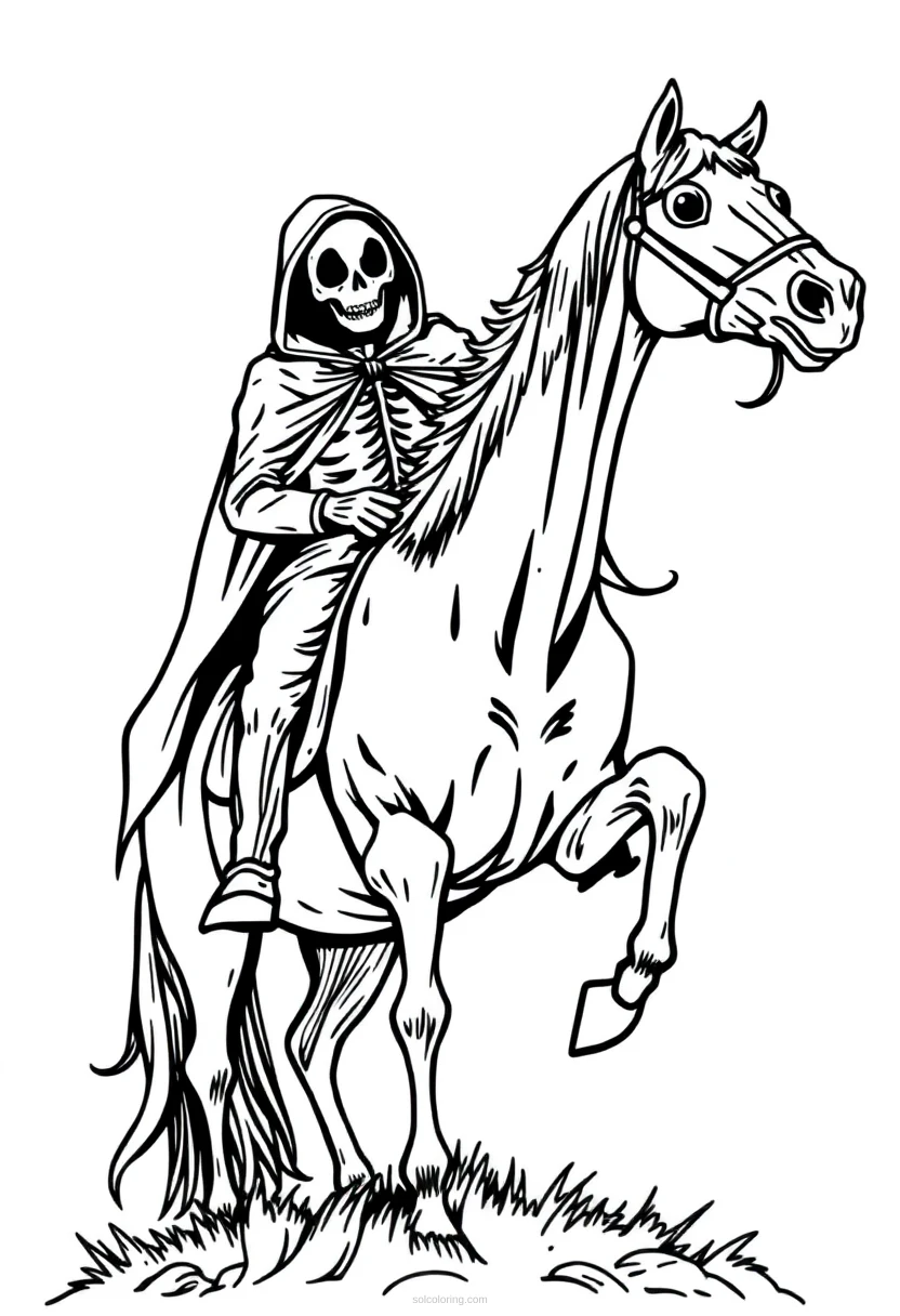 Headless Horseman coloring page for kids