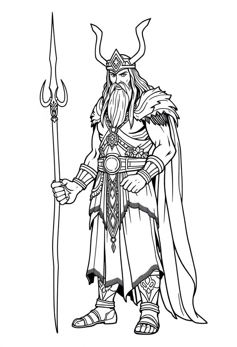 Heimdall Guardian coloring page, free printable