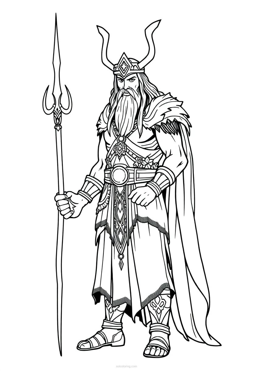 Heimdall Guardian coloring page for kids