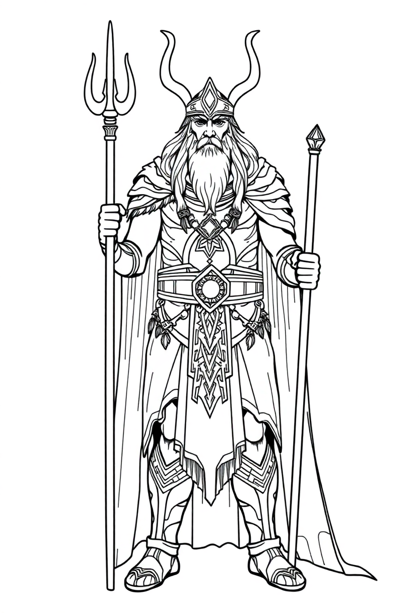 Heimdall Guardian coloring page, free printable