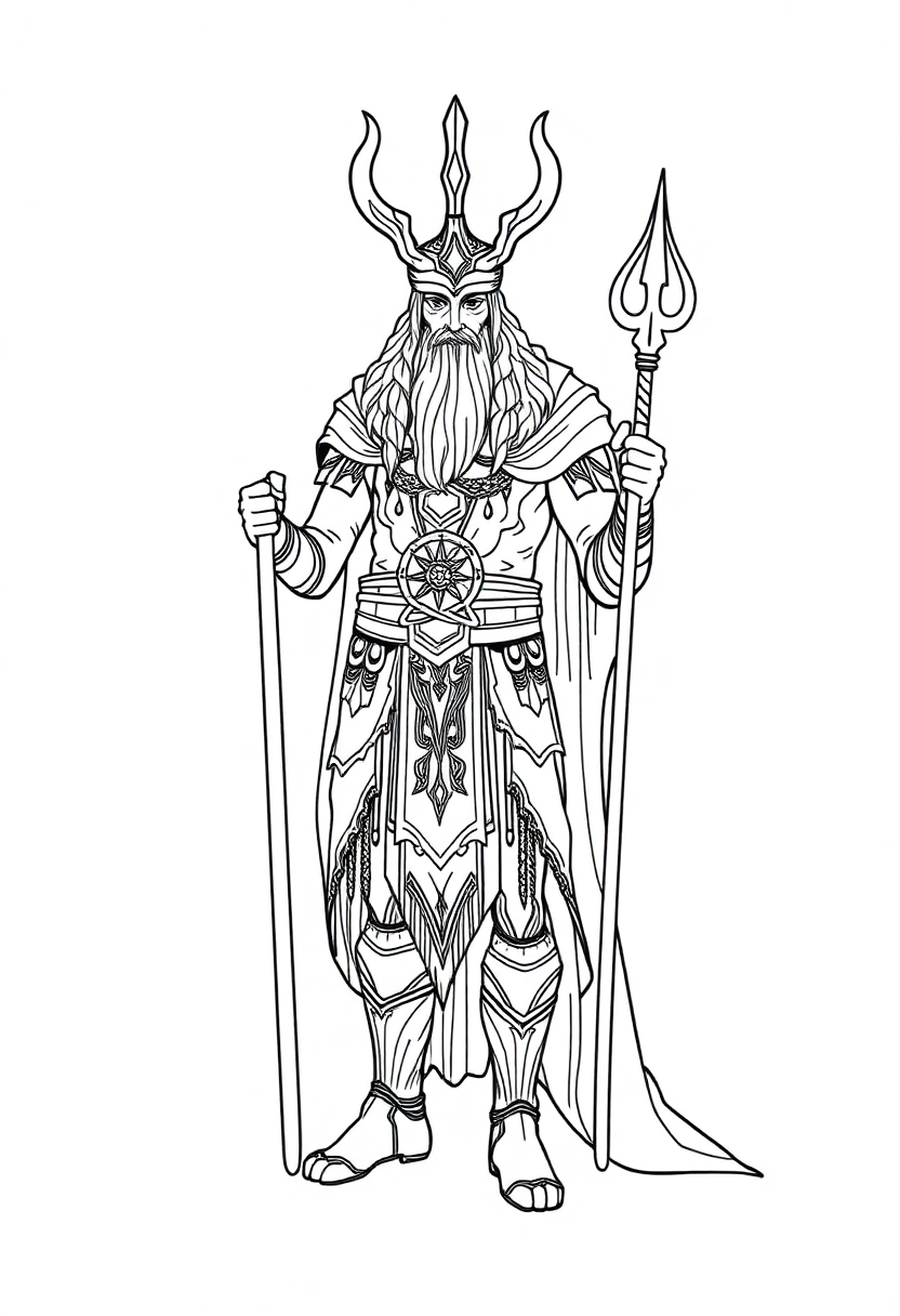 Heimdall Guardian coloring page, free printable