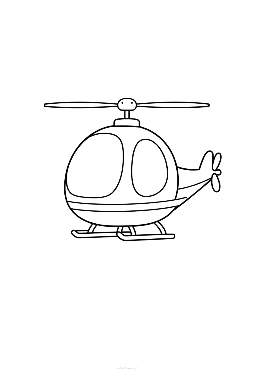 Helicopter coloring page for kids