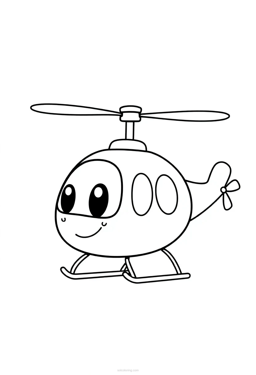 Helicopter coloring page for kids