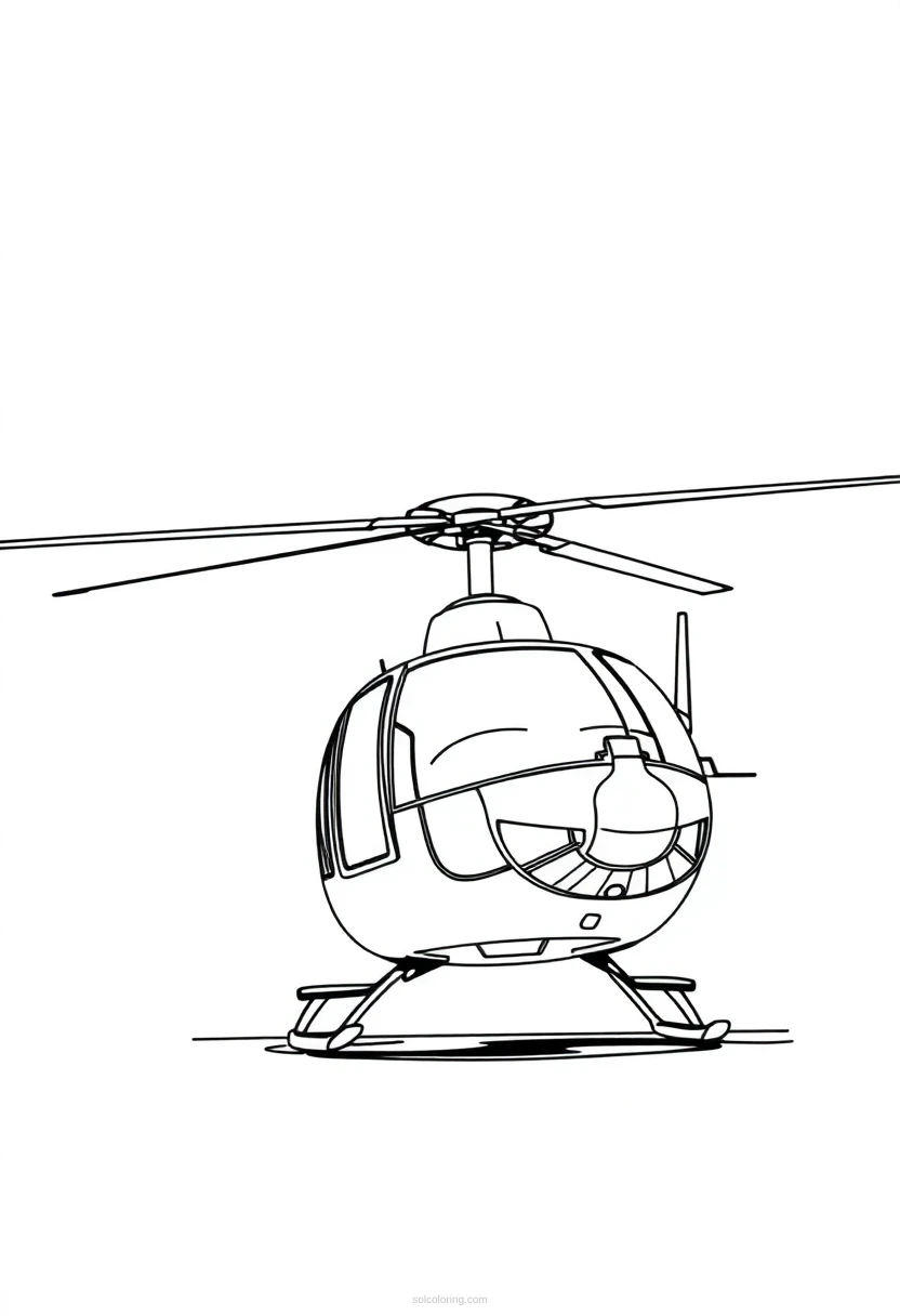 Helicopter coloring page for kids