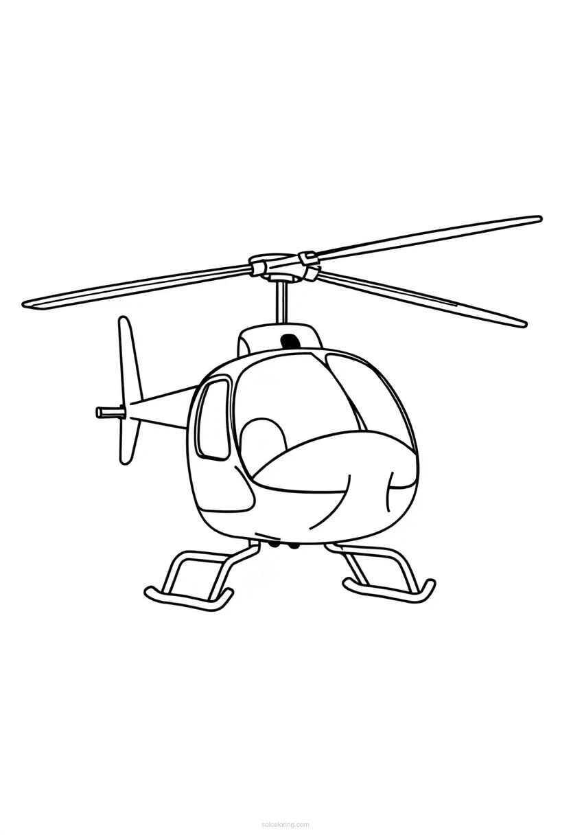 Helicopter coloring page for kids
