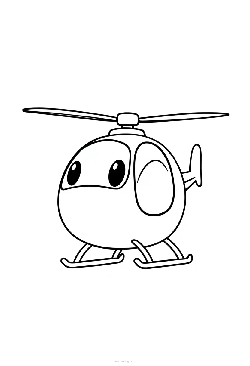 Helicopter coloring page for kids