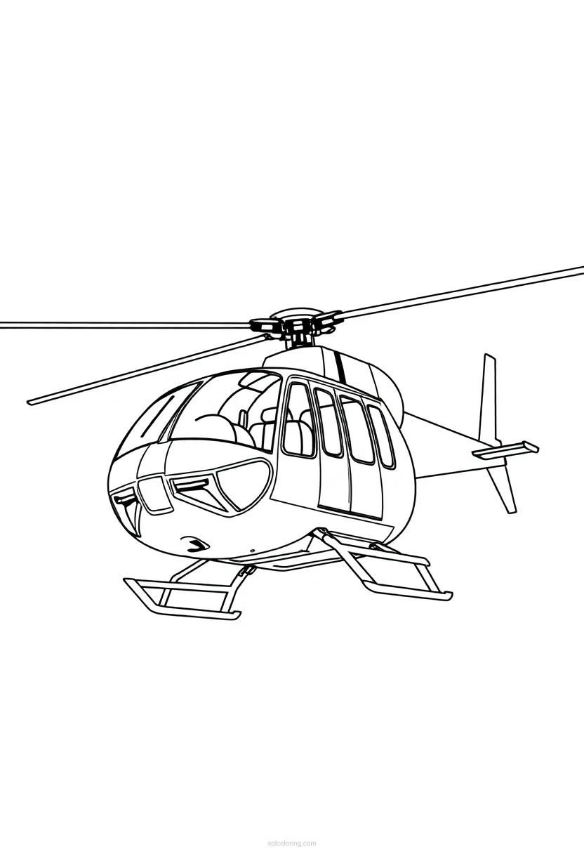 Helicopter coloring page for kids