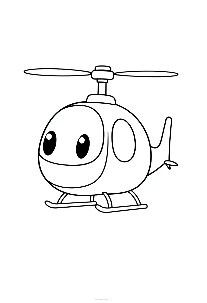 Helicopter coloring page for kids
