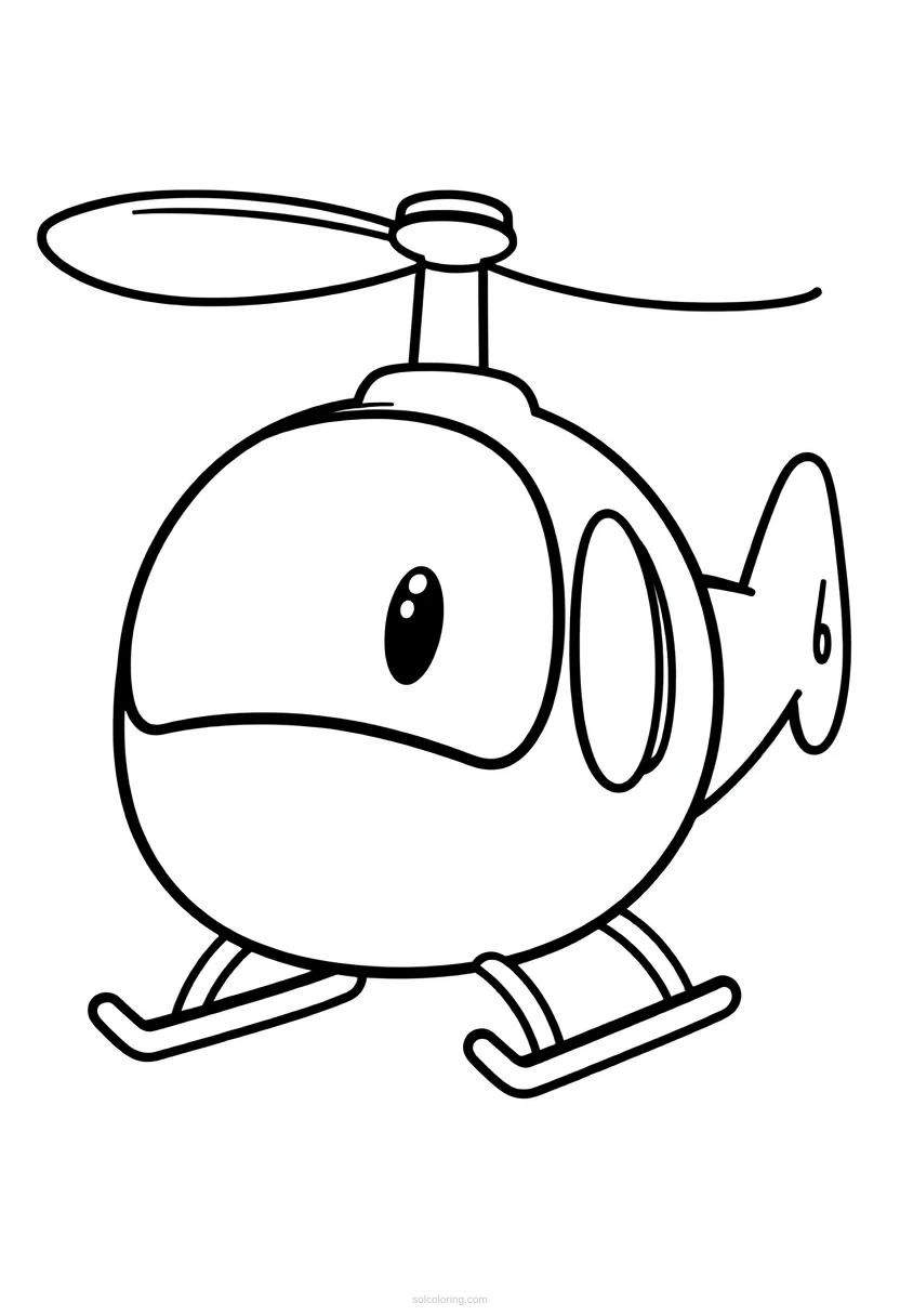 Helicopter coloring page for kids