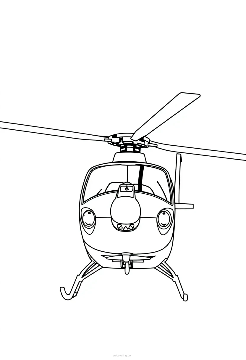 Helicopter coloring page for kids