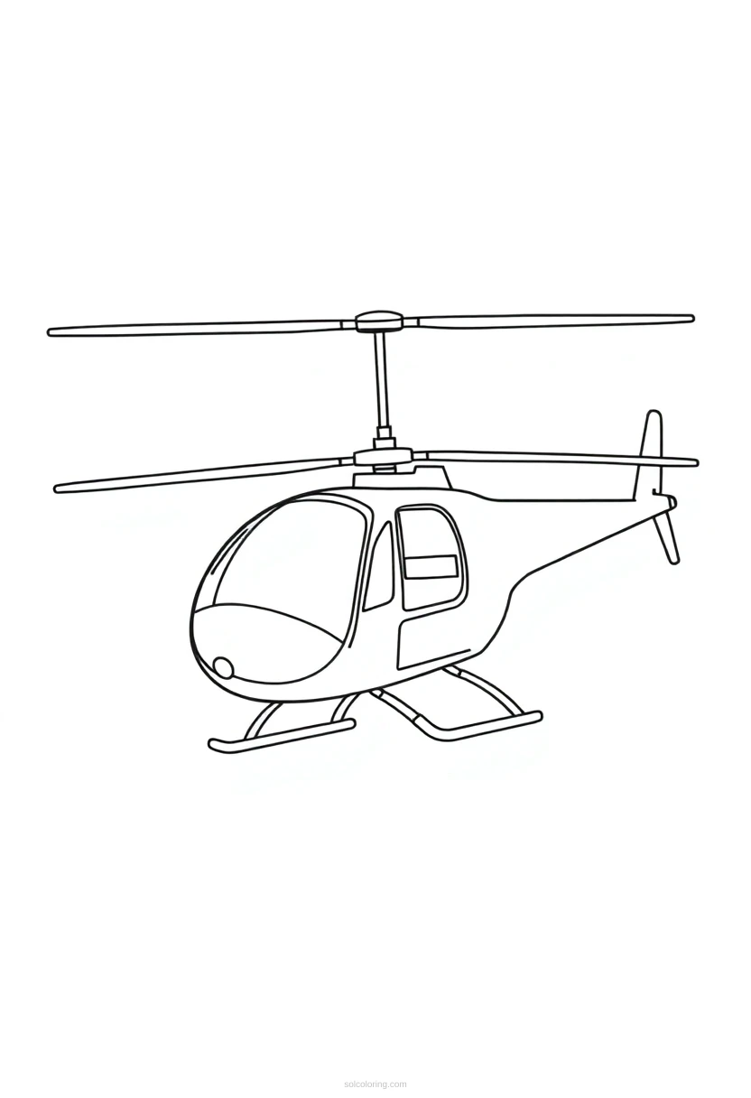 Helicopter coloring page for kids
