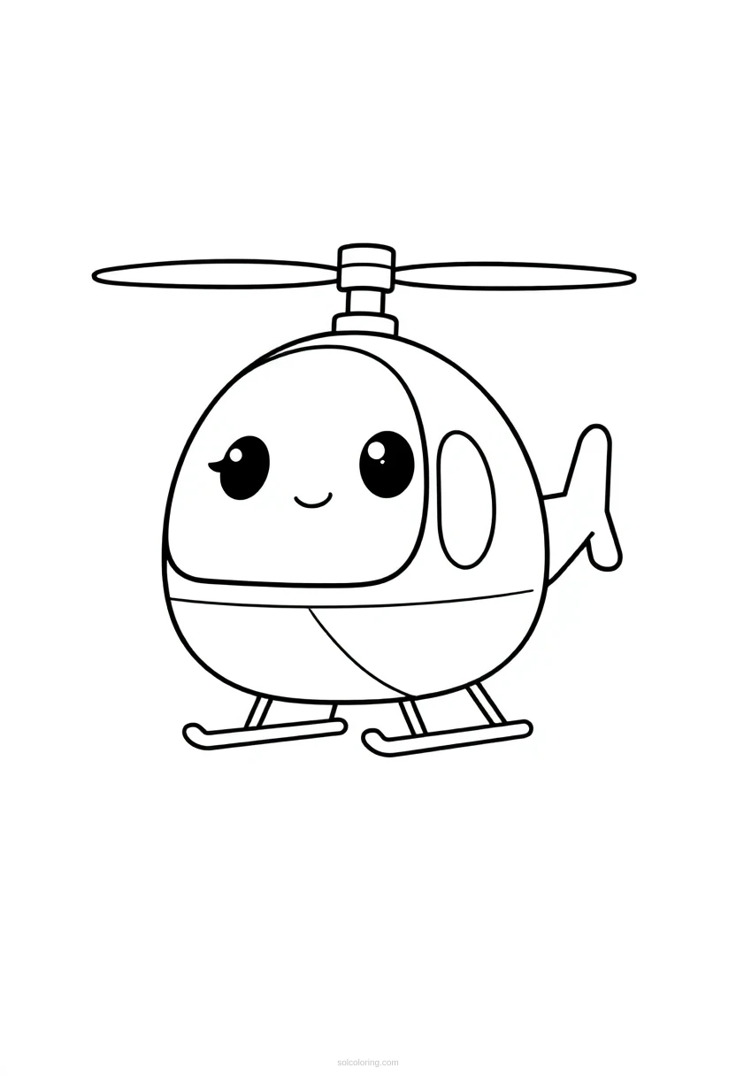 Helicopter coloring page for kids