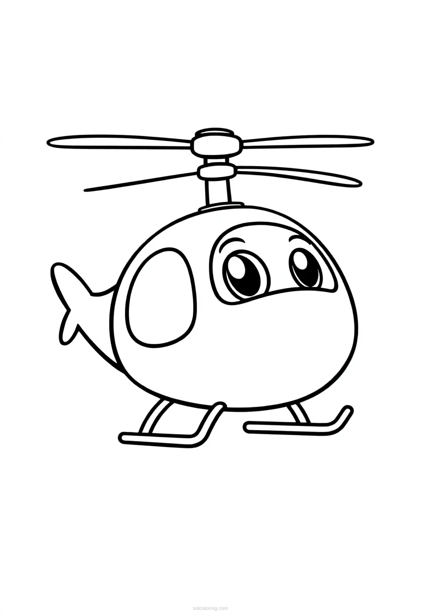 Helicopter coloring page for kids